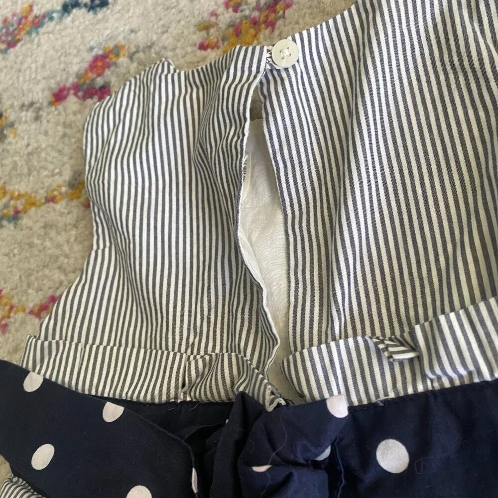 OshKosh B'Gosh Dress Girls 3T Blue Striped Sleevelesss